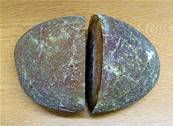 LARGE AGATE GEODE PAIR WITH POLISHED CUT FACE. SP8230POL