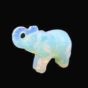 Gemstone Elephant Carving in Opalite.   SPR15176POL