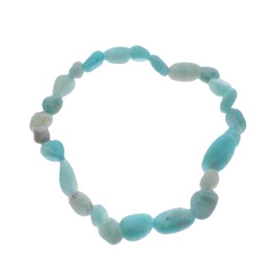 Polished Pebble Elasticated Amazonite Crystal Bracelet.   SPR17857BR
