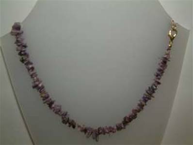 CHAROITE GEM CHIP NECKLACE (10 PACK). 18" LONG. 26g EACH. SPR683WH