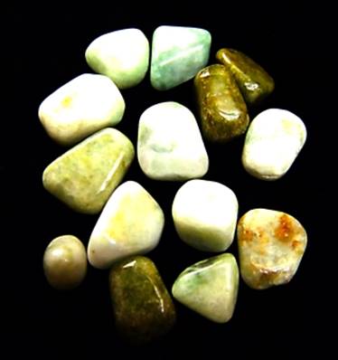 JADEITE POLISHED TUMBLE STONES (100g BAG). SPR9679WH