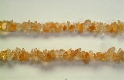 CITRINE CHIP NECKLACE WITH LOBSTER CLASP. 24". 25g. CITCHIP24