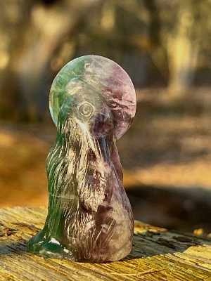 🌔🌙 Moon Gazing Hare 🌔🌙 in Flourite  Large 5.5x2.8cm.   SPR14918POL 