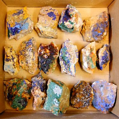 AZURITE WITH MALACHITE ON MATRIX SPECIMENS.   SP11260WHSHF 