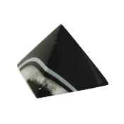 Pyramid in Black/ Grey Coloured Agate.   SP15676POL