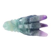 Dragon's Head Carving In Purple/ Green Fluorite.   SP17108POL