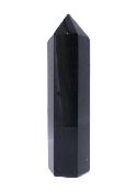 Fully Polished And Facetted Tower/ Point In Black Obsidian.   SP17318POL