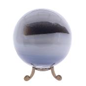 Gemstone Geode Sphere In Natural Coloured Agate with Amethyst Druze Inside.   SP17770POL