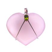 Puff Heart Pendant In Rose Quartz. SP17864PEND