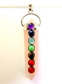 ROSE QUARTZ CHAKRA POINT PENDANT.   SPR12404PEND