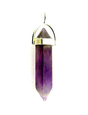 AMETHYST DOUBLE TERMINATED HEALING POINT PENDANT.   SPR12435PEND