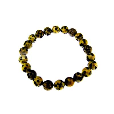 PLAIN POWER BEAD BRACELET IN DALMATIAN JASPER (NO TOGGLE).    SPR14531BR