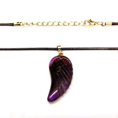 10 PACK GEMSTONE 'ANGEL WING' PENDANTS.   SPR14775WH
