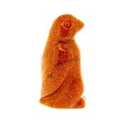 CARVING OF A PENGUIN IN COPPER GOLD STONE.   SPR15078POL