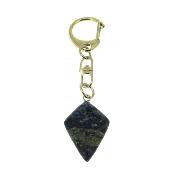 Diamond Shape Gemstone Keyring in Lapis Lazuli.   SPR15570POL