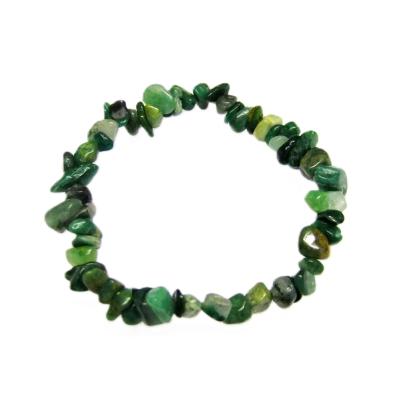 10 PACK Elasticated African Jade Crystal Chip Bracelets.   SPR16167WH