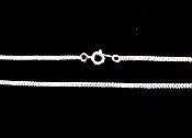 SILVER PLATED 18" CURB STYLE CHAIN WITH TRIGGER CLASP.   CHAIN18SP