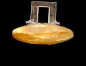 RED HEMATIOD QUARTZ OVAL POLISHED PALMSTONE.   SP12947POL