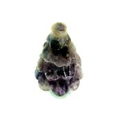 A GEMSTONE CHRISTMAS TREE CARVING IN FLUORITE.   SP12965POL