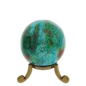 Gemstone Sphere In Chrysocolla with Cuprite Inclusions.   SP16250POL