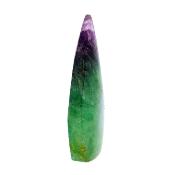 Fully Polished Flame Carving In Purple/ Green Fluorite.   SP16853POL