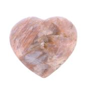 Gemstone Polished Heart In Peach/ Grey Moonstone.   SP17356POL