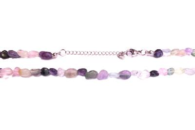 Polished Pebble Necklace In Fluorite.   SPR17433NEC
