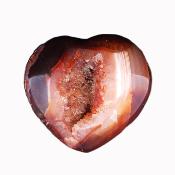 Carnelian Gemstone Polished Geode Heart Carving.   SP17571POL