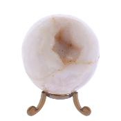 Gemstone Geode Sphere In Natural Coloured Agate with Quartz Druze Inside.   SP17768POL