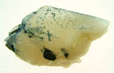 BLUE TOURMALINE IN SMOKEY QUARTZ CRYSTAL SPECIMEN. SP2813