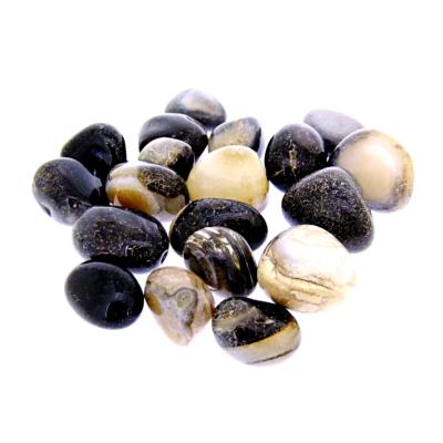 BLACK SARDONYX POLISHED TUMBLE STONES A/B GRADE SIZE 4 (1Kg BAG).   SPR14538WHB