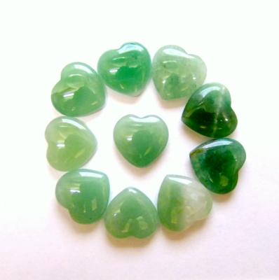 GREEN AVENTURINE MINI PUFF HEARTS (100 PACK).   SPR14586WHA
