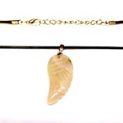 10 PACK GEMSTONE 'ANGEL WING' PENDANTS.   SPR14775WH