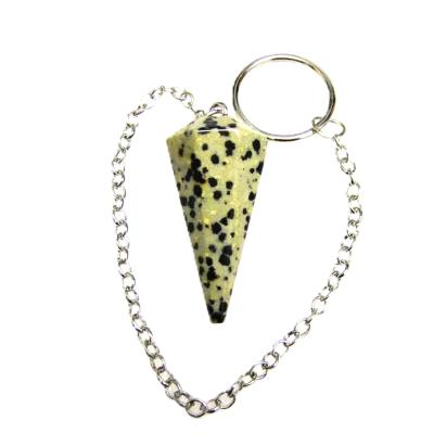 DALMATIAN JASPER FACETED POINT STYLE PENDULUMS.   SPR16083POL