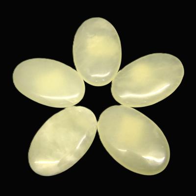 10 Pack Of New Jade Flat Oval Palm Stone.   SPR16612WH   