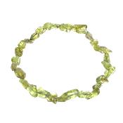 Polished Pebble Elasticated Peridot Crystal Bracelet.   SPR17848BR