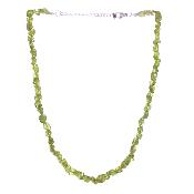 Polished Pebble Necklace In Peridot.   SPR17852NEC