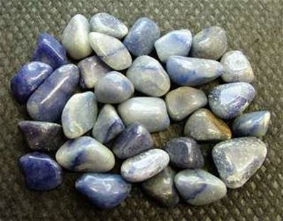 BLUE QUARTZ POLISHED TUMBLE STONES, GRADE A, SIZE 3 (500g BAG).   SPR4262WHA