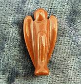 MINI ANGEL CARVING IN BROWN GOLD STONE. SPR6019POL