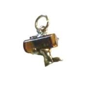 Silver Dolphin with Amber and Chain AMBDOL