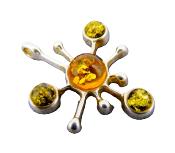 AMBER GREEN & GOLD SPUTNIK PENDANT. BM2G042002