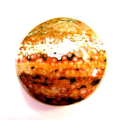 ORBICULAR JASPER POLISHED PEBBLE/ PALMSTONE.   SP10789POL