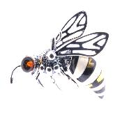 Wasp Pendant In 925 Silver Featuring Two Colour Bands In Baltic Amber.   SP17298PEND