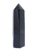 Fully Polished And Facetted Tower/ Point In Black Obsidian.   SP17320POL