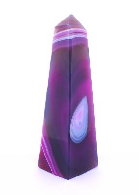 Fully Polished Obelisk In Pink Dyed Agate.   SP17604POL