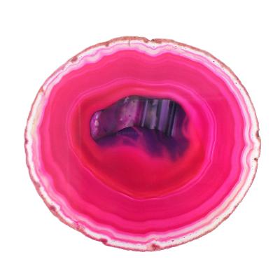 Agate Polished Front & Rear Face Slice Specimen Coloured Pink.   SP17647POL