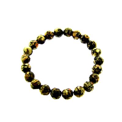 PLAIN POWER BEAD BRACELET IN FOSSIL JASPER (NO TOGGLE) 10 PACK.   SPR13697BRWH