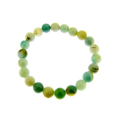 PLAIN POWER BEAD BRACELET IN CHINESE AMAZONITE (NO TOGGLE) 10 PACK.    SPR14353BRWH