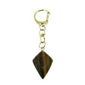 Diamond Shape Gemstone Keyring in Tigerseye.   SPR15573POL