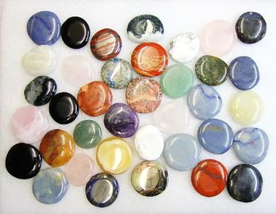 10 Pack Assortment of Gemstone Palm Stones.   SPR15921WHA